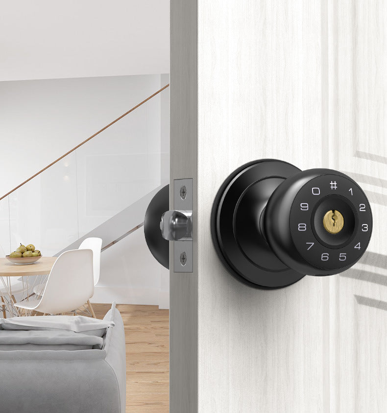 Smart Lock – Fingerprint, Password, Key, One-Button, Aluminum Alloy, Black/Sand Nickel