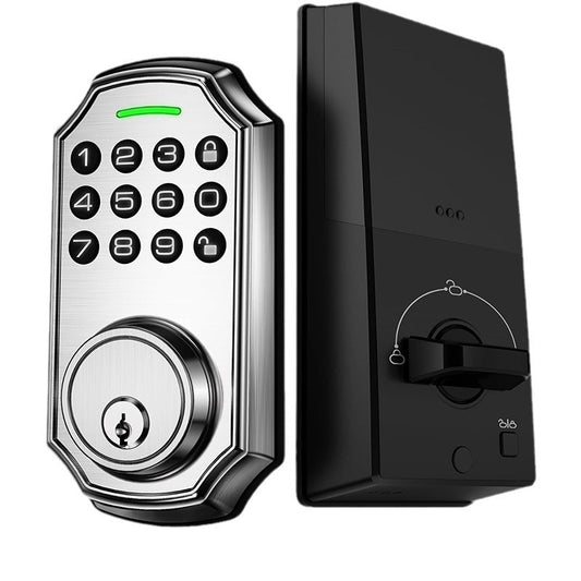 Tuya Smart Zinc Alloy Digital Door Lock with Multiple Access Methods, 50 Password Capacity, and Emergency Keyhole