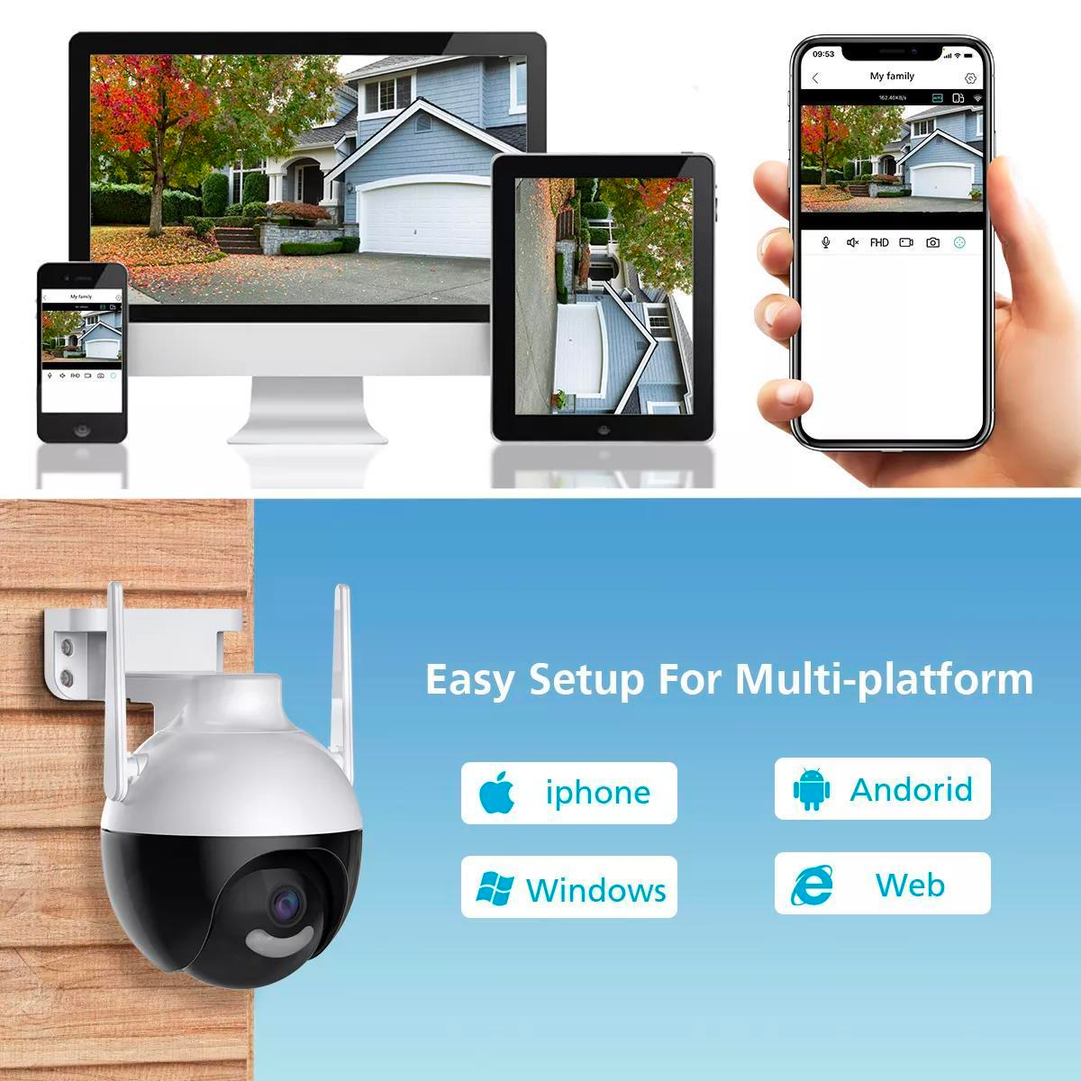 5MP Smart Outdoor PTZ Wifi IP Camera Network Camera
