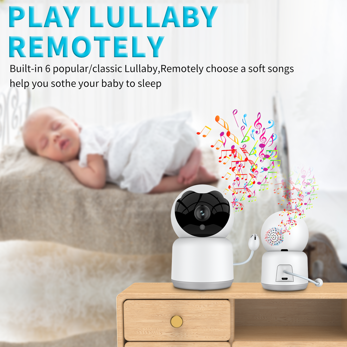 4MP HD Camera Baby Monitor Baby Cry Detection Two Way Audio 1080p