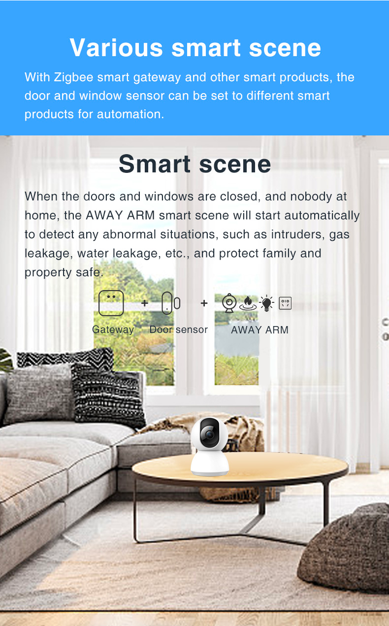 Security Alarm Smart Door Sensor App Control Anti Theft House Window Panic Button Sensor